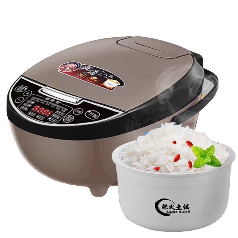 精选真陶瓷内胆电饭煲家用电饭锅4L无涂层瓦胆健康养生锅煮粥煲汤