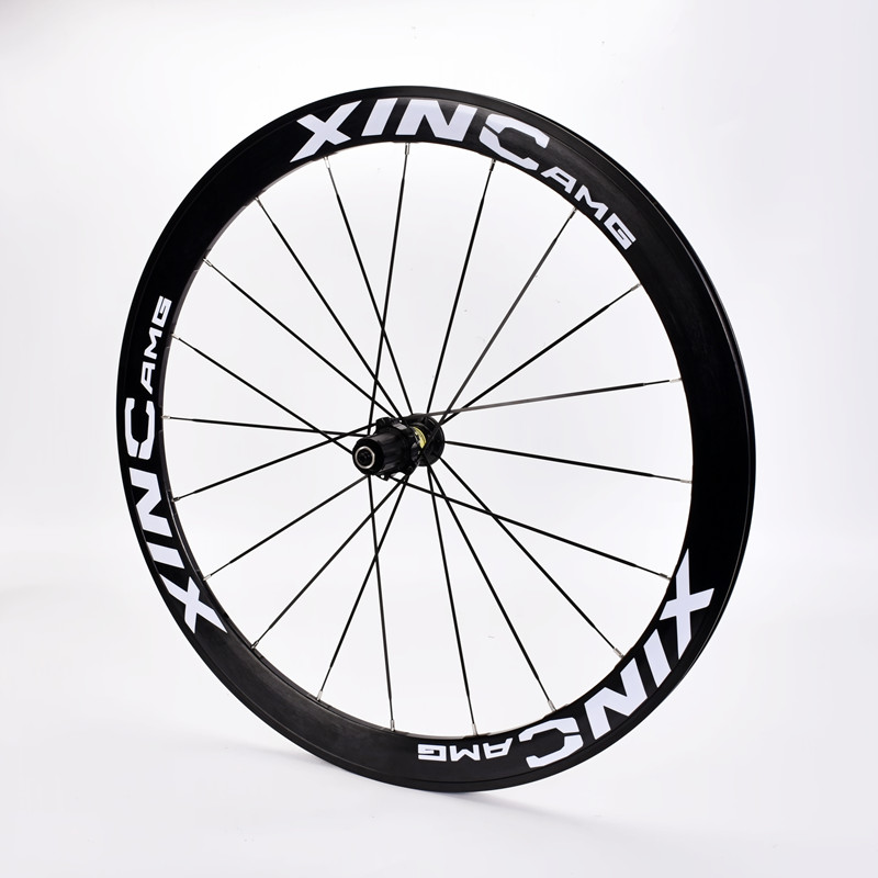 120响700C40/50MM框高直拉破风扁辐条6爪V/C圈刹碟煞公路轮组