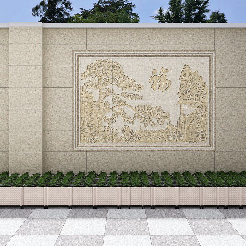 农村家用影壁墙瓷砖照壁墙浮雕花片砖外墙砖松鹤延年迎门墙围墙砖