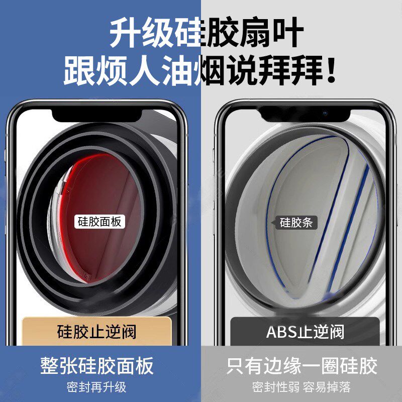 厨房抽油烟机止逆阀厨房专用烟道排烟管耐高温止回阀防火防烟宝