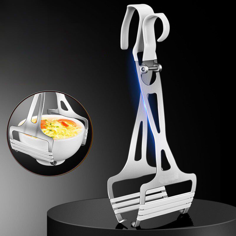 湛派304不锈钢提盘夹碗碟夹硅胶防滑多用途隔热提盘器家用取碗器