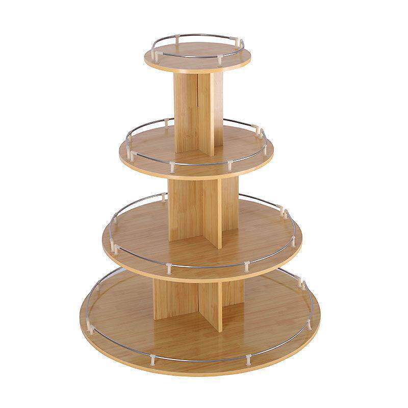 货柜木质展柜超市零食货架堆头展示架产品母婴店圆形置物架中岛柜