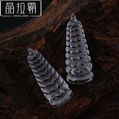 天然白水晶文昌塔吊坠3cm