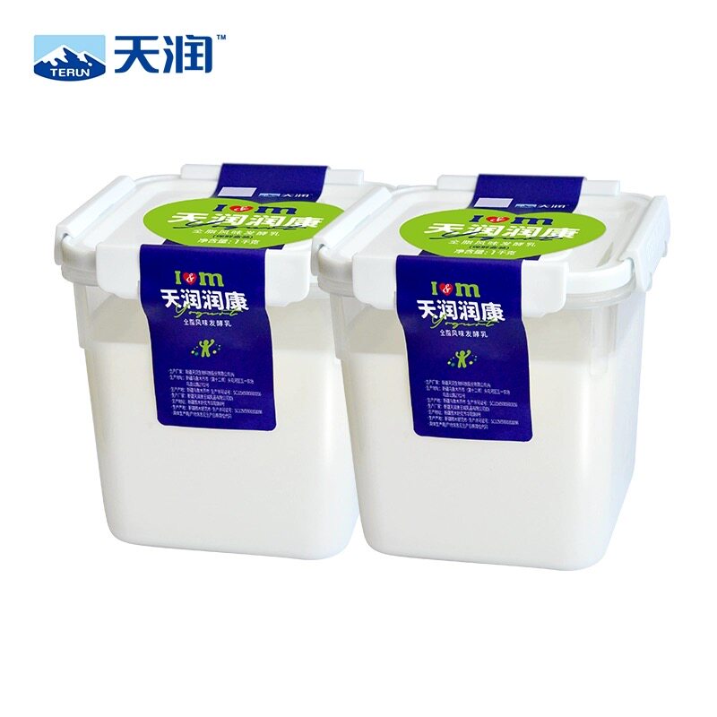 天润(terun)润康新疆酸奶1kg*2桶装 网红原味老酸奶低温乳制品