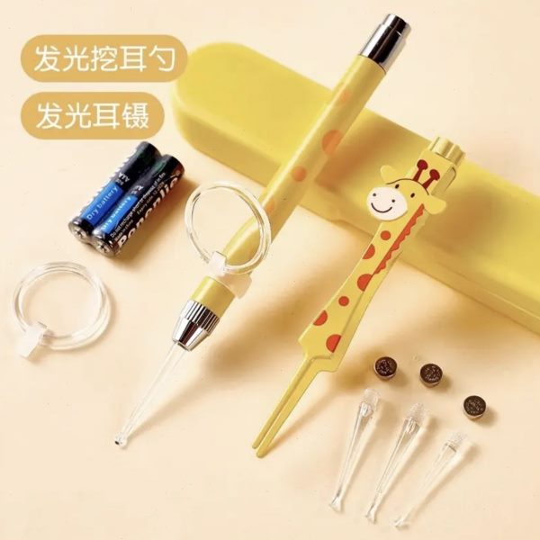 扣耳勺的专用儿童硅胶的充电掏耳朵工具挖耳勺发光耳勺带灯挖耳勺