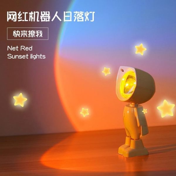网红日落灯氛围灯小夜灯夕阳灯拍照直播摄影补光灯卧室落日灯投影