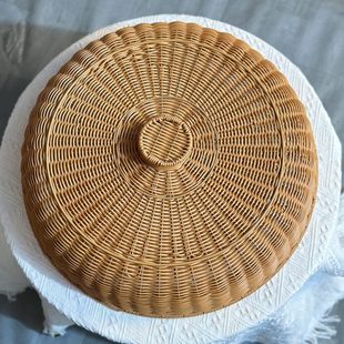 蝇罩菜罩防虫防餐桌仿物盖 防尘罩家用防尘罩子方形菜藤编藤食中式