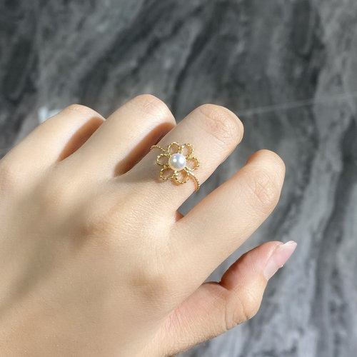 花朵戒指通体925纯银