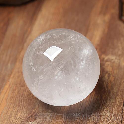 新品天厅然白水晶球摆件原原石打磨客矿卧开室业家居办公现代观赏