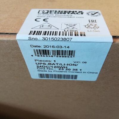 菲尼克斯大功率存储设备 2320351 UPS-BAT/LI-ION/24DC/