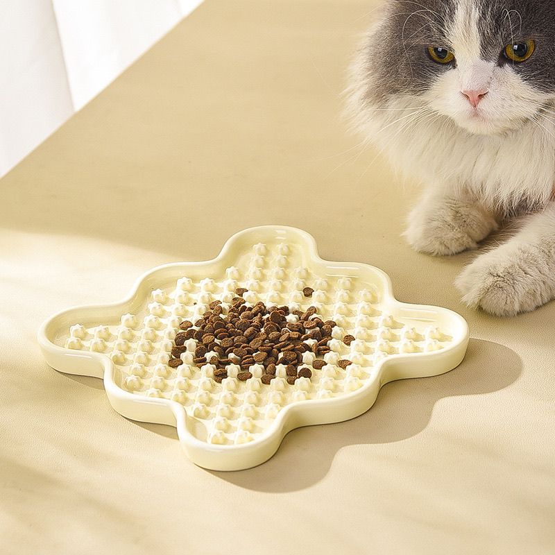 陶瓷宠物慢食饭碗缓食防噎猫狗罐头舔食防打翻食具用品