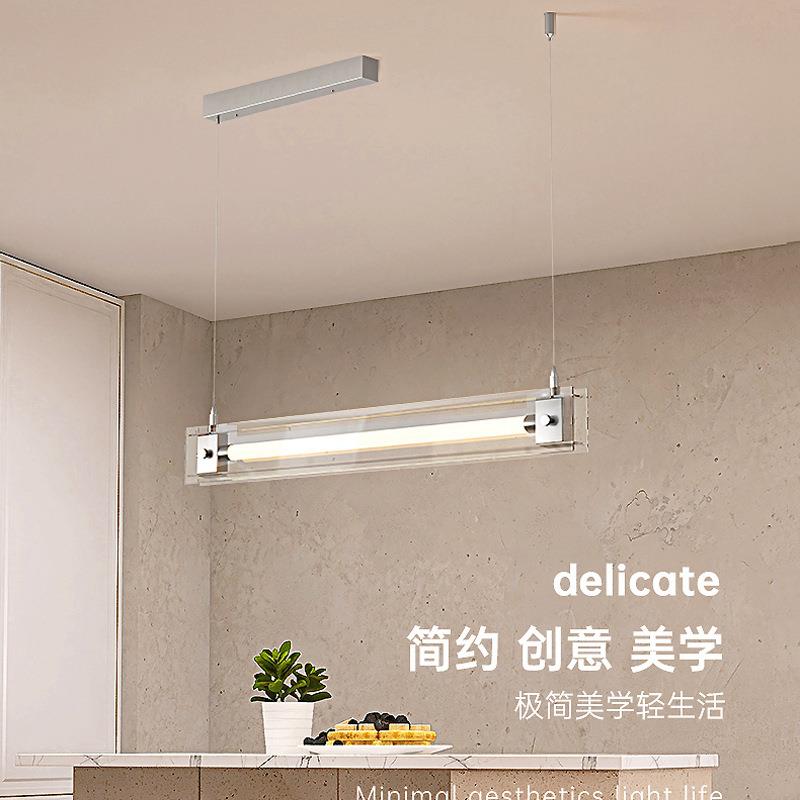 餐厅吊灯北欧简约长条现代设计师款极简一字书房办公室吧台吊灯