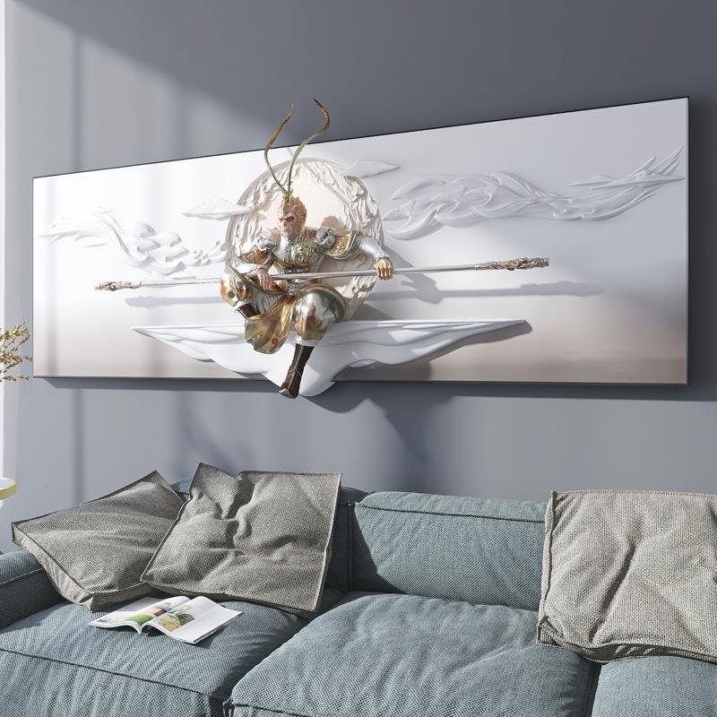 斗战胜佛立体浮雕画客厅装饰画齐天大圣孙悟空挂画沙发背景墙壁画