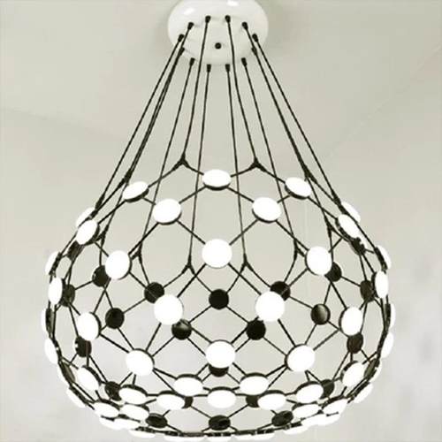 设计师创意围棋吊灯后现代艺术餐厅别墅酒店大堂led大网兜吊灯