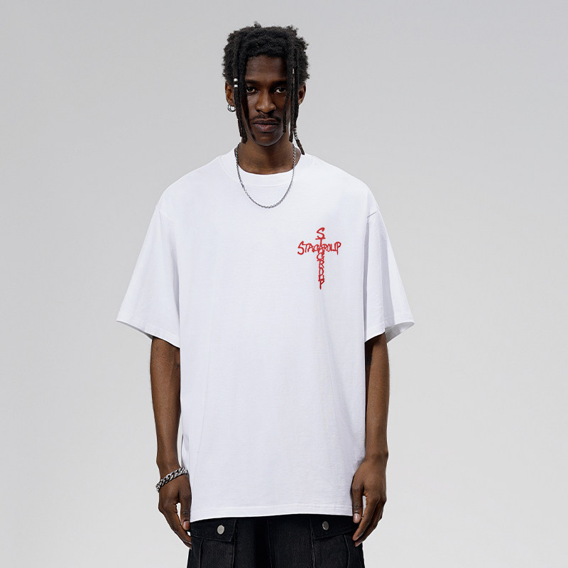 STA国潮牌字母印花短袖宽松T恤