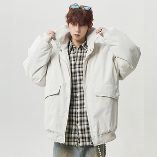 加厚保暖宽松棉袄外套青少年潮牌 棉衣男款 STA冬季 复古立领工装