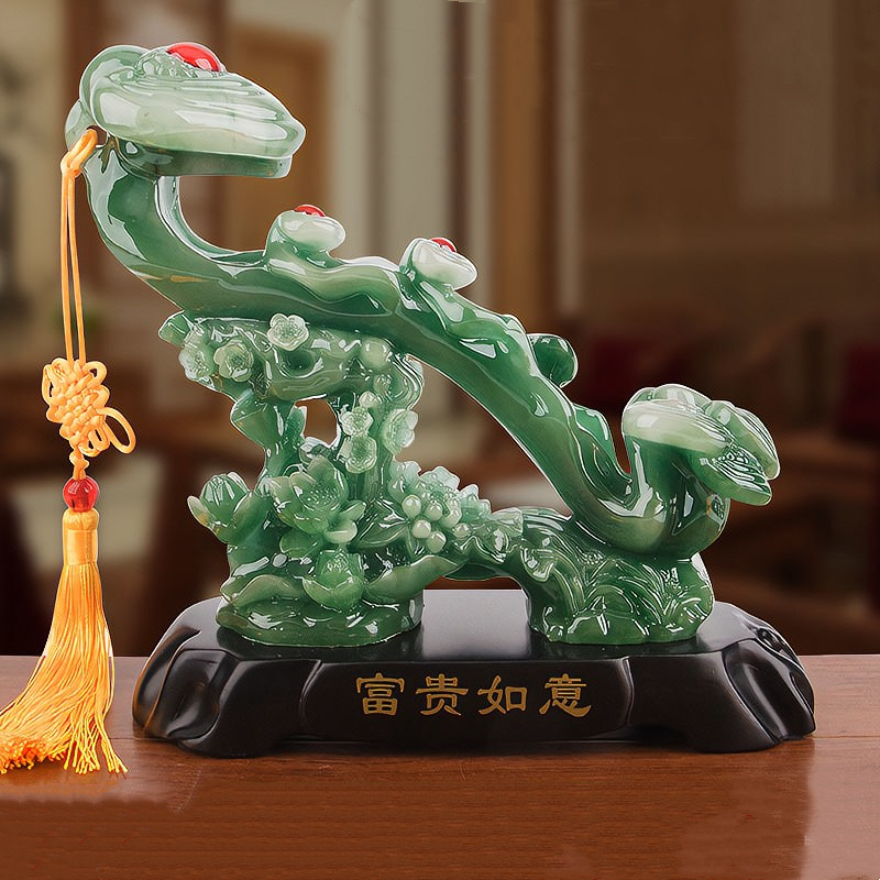 玉如意摆件客厅玄关博古架电视柜酒柜装菜书房小工艺装饰品乔迁礼