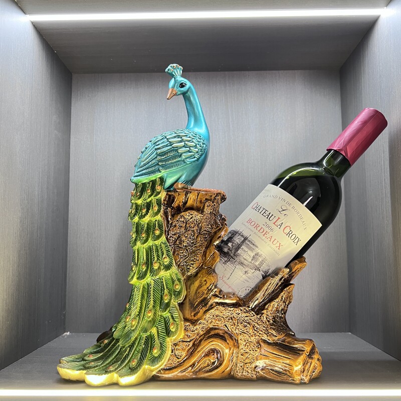 现代简约创意孔雀红酒架摆件家居客厅酒柜装饰品天鹅轻奢乔迁礼物