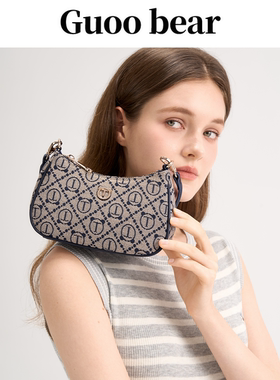 GUOOBEAR古家小熊腋下包女2025冬季新款休闲刺绣小熊单肩斜挎包