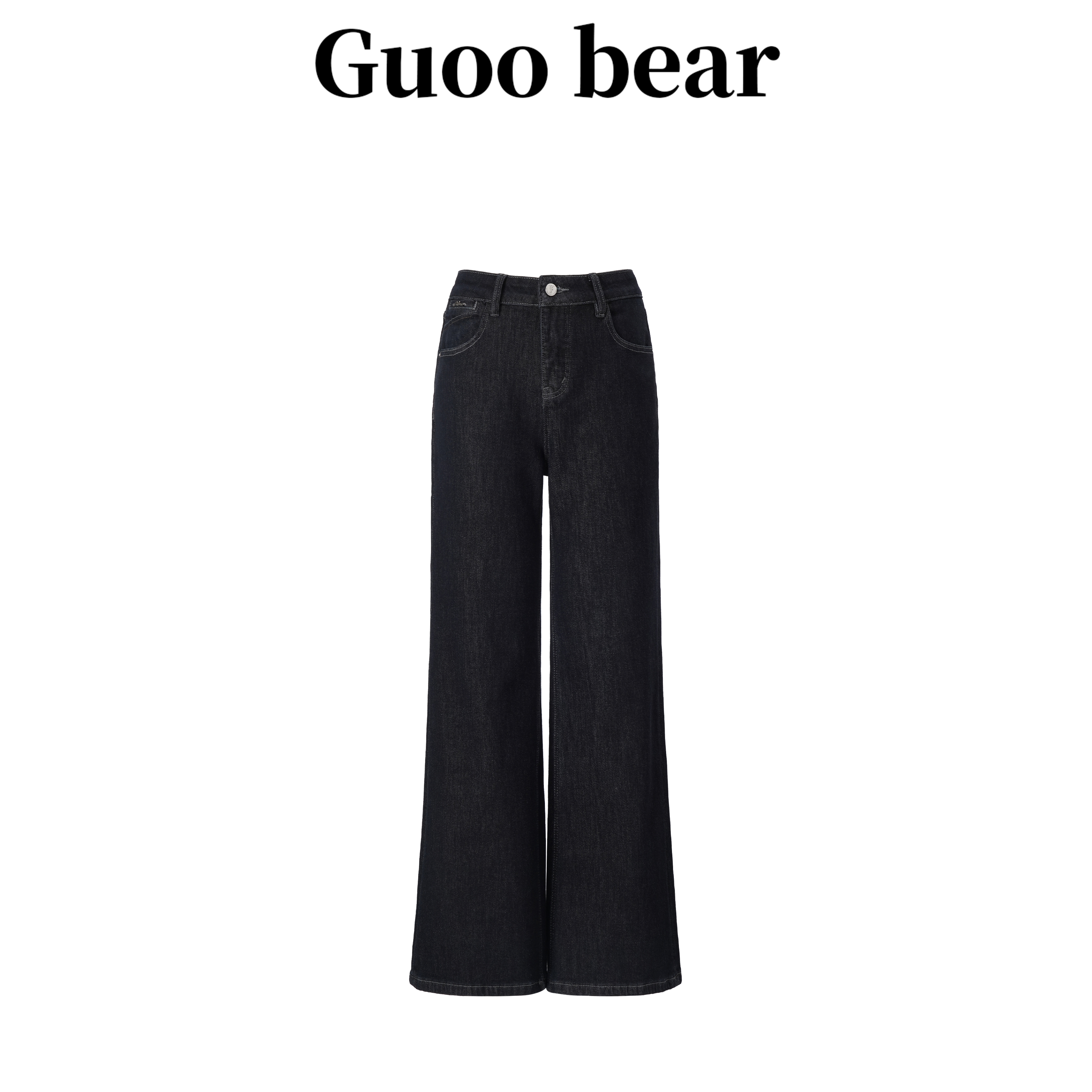 高腰四面弹黑色阔腿裤