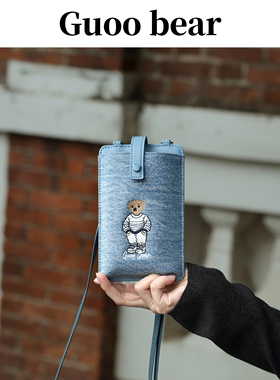 GUOOBEAR古家小熊2025冬季新款牛仔布单肩斜跨休闲时尚手机包小包