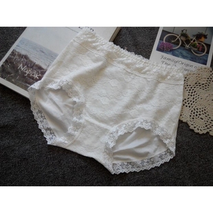 外贸单出口女士纯色棉质收腹内裤提臀包臀蕾丝白色微商一件代发