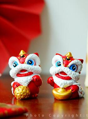 “醒狮到，财运到！接财运啦！”招财小醒狮创意桌面小摆件礼物