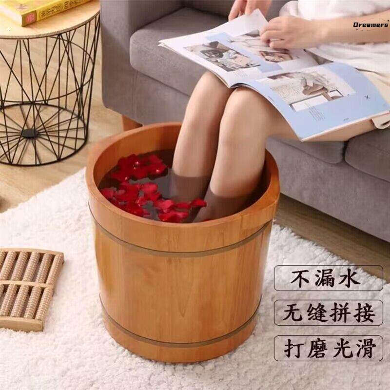 。泡脚桶家用木头足浴盆神器实木加厚小腿加高保温手提香杉木老人