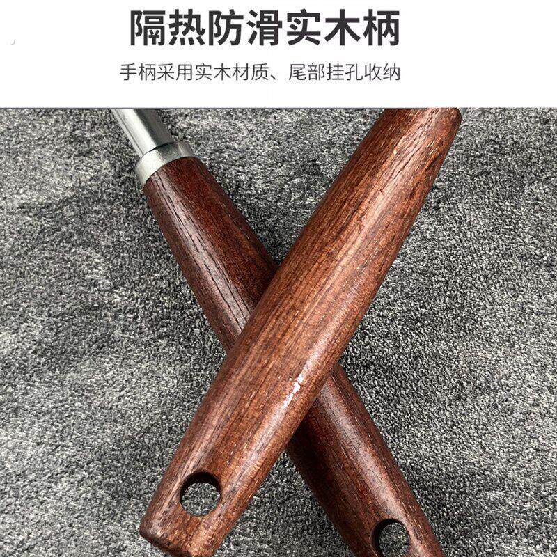 小锅铲316不锈钢煎蛋铲厨房家用迷你炒菜铁铲子汤勺木柄宿舍户外