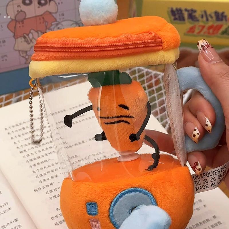 小红书同款张田中榨汁机胡萝卜趣味玩具抽绳转动毛绒玩偶生日礼物