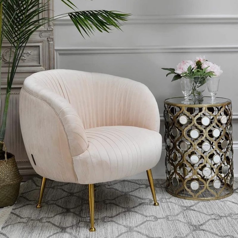 设计北欧布艺单人沙发咖啡厅休闲洽谈椅美式样板间整装家具