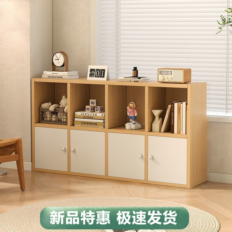 八格柜书架落地置物架教室学生收纳柜组合格子储物柜书柜带柜门