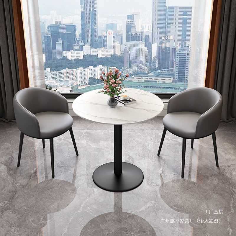 阳台休闲茶桌椅组合一桌两椅卧室办公室接待小圆桌洽谈桌子茶几桌