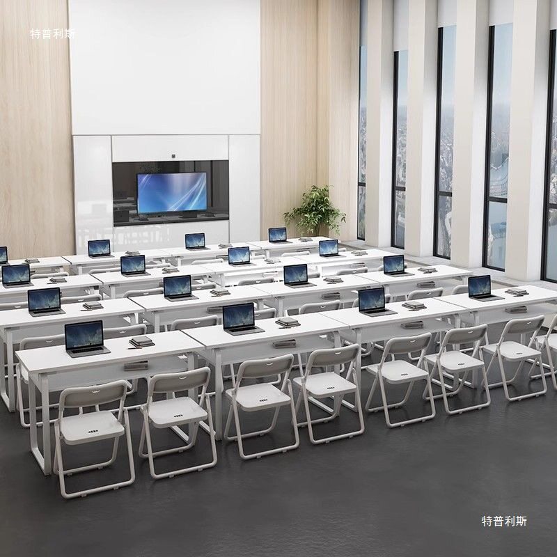 培训课桌椅机构会议桌长条员工桌椅简约双人现代课桌组合条桌