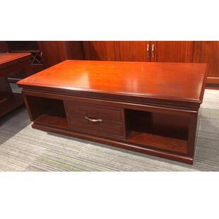 中式实木皮茶几小型办公茶桌办公茶台办公室会客接待茶几茶水柜