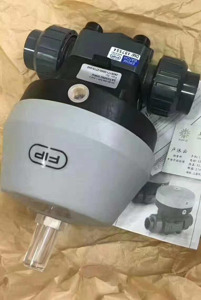 FIP格林韦德DN65PVDF气动常闭隔膜阀PTFE+EPDM膜片带机械式