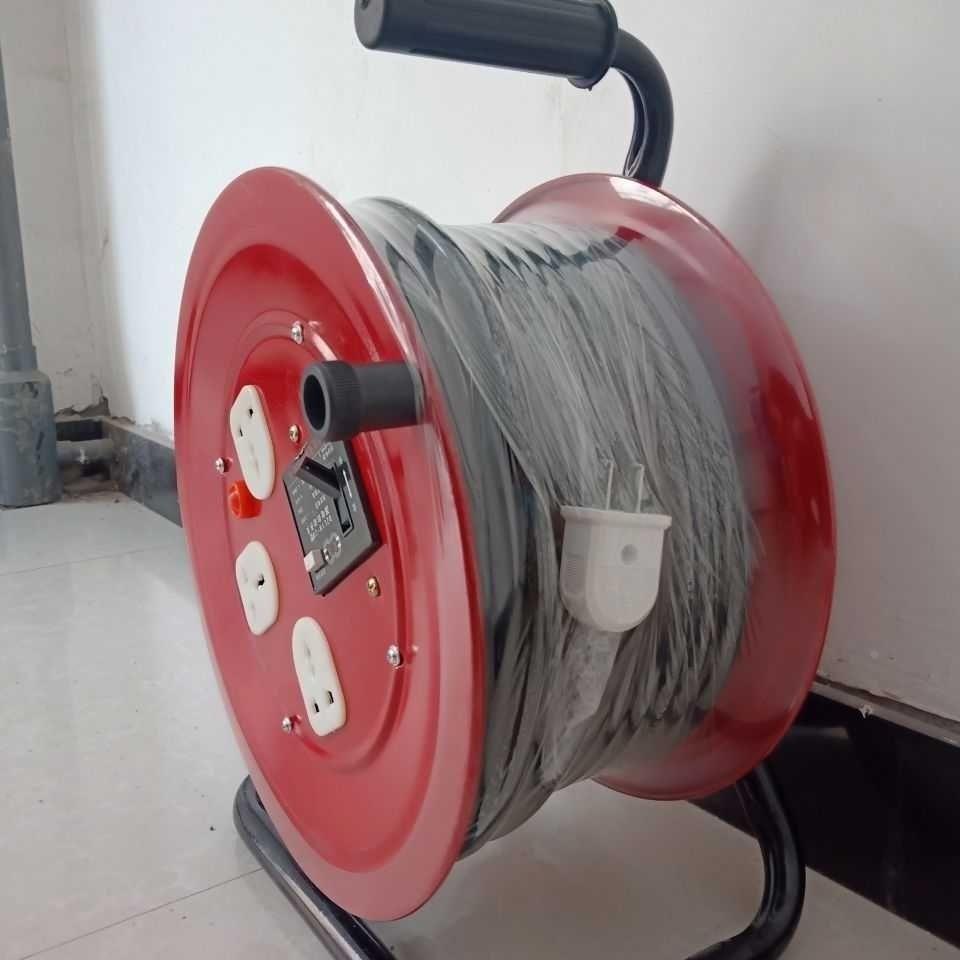移动电缆盘线滚子绕线盘带纯铜2芯2.5/4平方牛筋线20米30米40米
