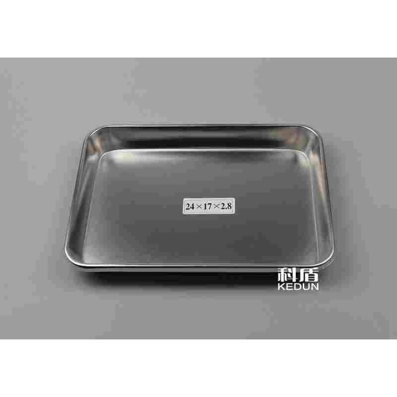 304不锈钢方盘(深) 盘长方托盘不锈钢餐盘23*17*2.8cm托盘