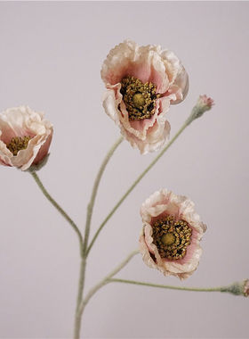 罂粟花仿真花虞美人装饰假花客厅样板间插花花摆花餐桌装饰花艺