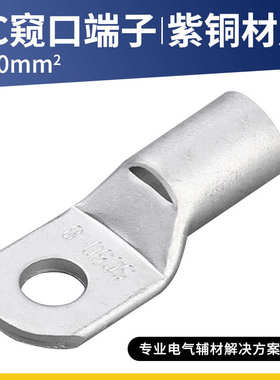 SC6/10/16/25/35/50平方窥口铜鼻子铜接头冷压接线端子镀锡接线耳