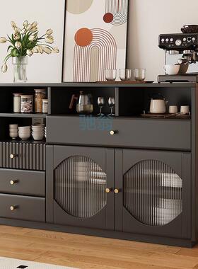 fLE实木餐边柜现代简约储物置物柜厨房轻奢茶水柜餐厅储物斗柜收