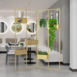 简约铁艺屏风隔断餐厅卡座移动可折叠屏风办公室移动隔断客厅装饰