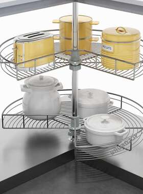 转角厨房橱柜转角拉篮小怪物双层旋转拐角转篮270度