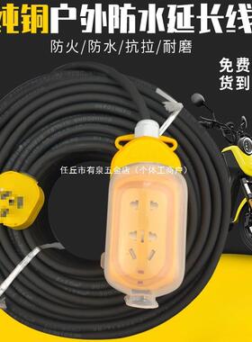 纯铜牛筋线二芯软电缆防冻电线插头带线2.541.5平方户外电源线