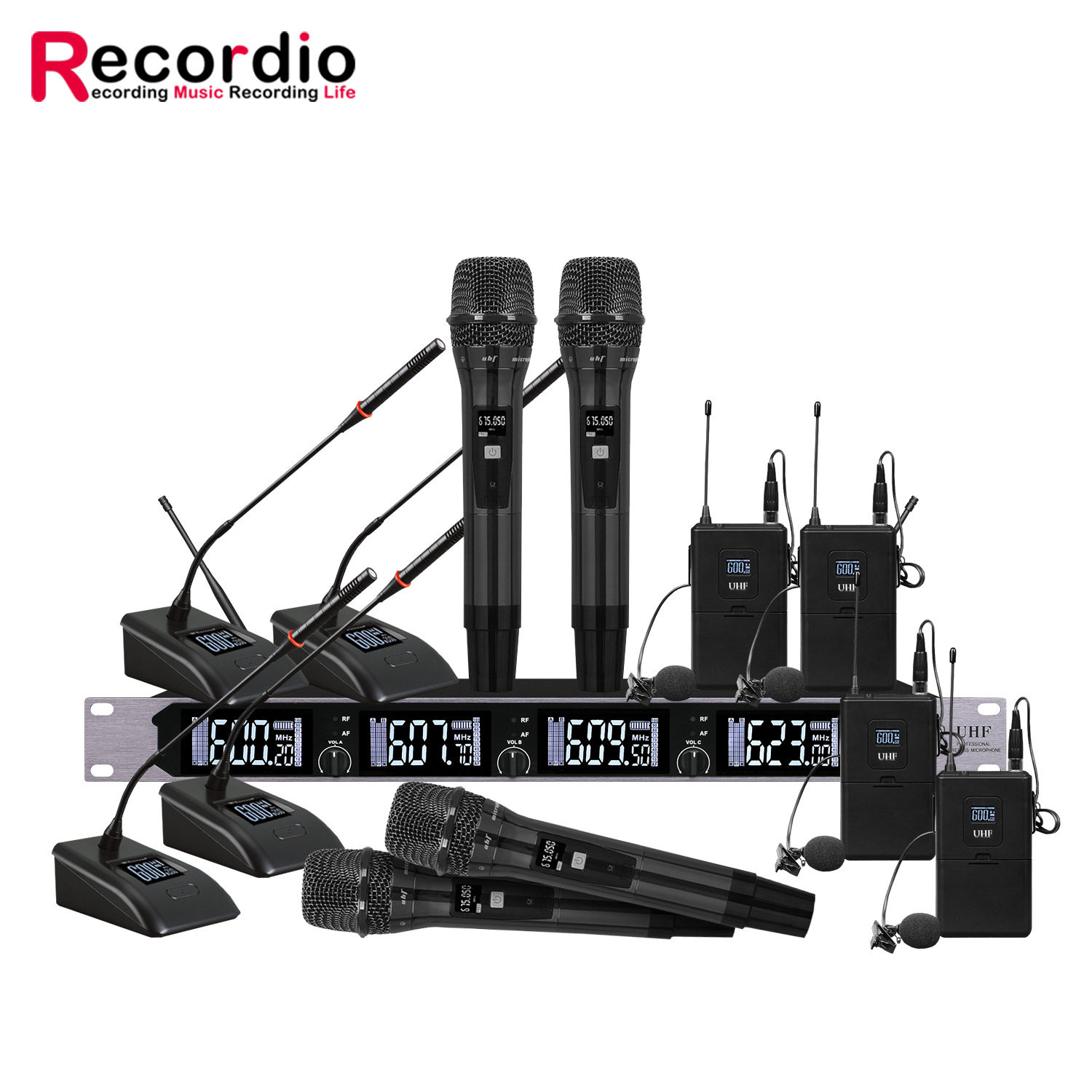 GAW-BR620B 一拖四无线麦克风话筒舞台演出会议手持话筒鹅颈麦克