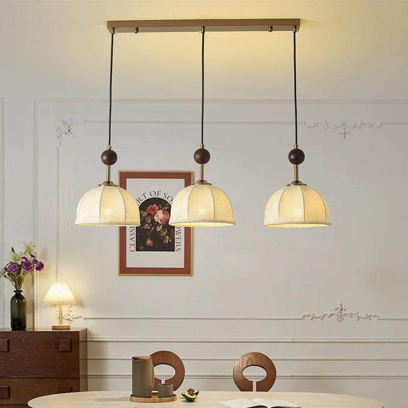 美式客厅吊灯田园乡村复古简约实木餐厅灯中古风中式主卧室书房灯