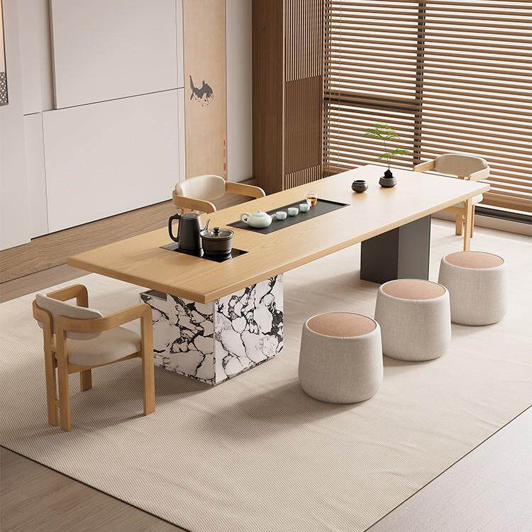 现代简约岛台实木茶桌椅新中式客厅办公室泡茶一体茶桌茶台一整套