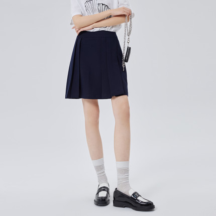 艾莱依商场同款a字半身裙女新款夏季短款百褶裙设计感小众 jk裙子