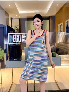 吊带睡裙女慵懒风小个子云南旅游超仙条纹无袖 韩版 上衣甜美显瘦