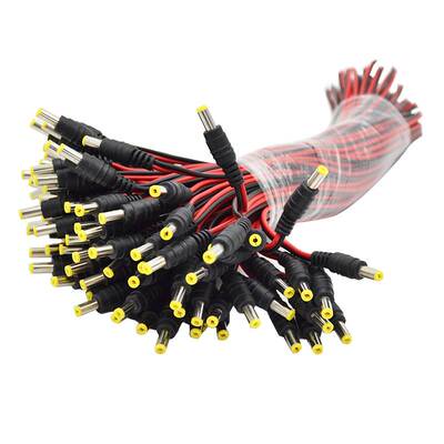 DC电源线监控摄像机电源接头红黑公头线纯铜芯集中供电12V24VDC头